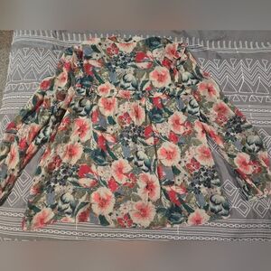 Zara Floral Bow Blouse Size Small